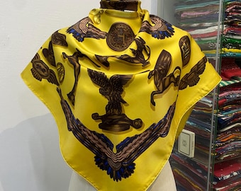 エルメス シルクスカーフ カレ90 「リスのカセ」 イエロー シルク