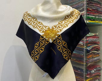 Chanel Vintage Silk Scarf 32 X 36 Inches,silk , No Tags - Etsy