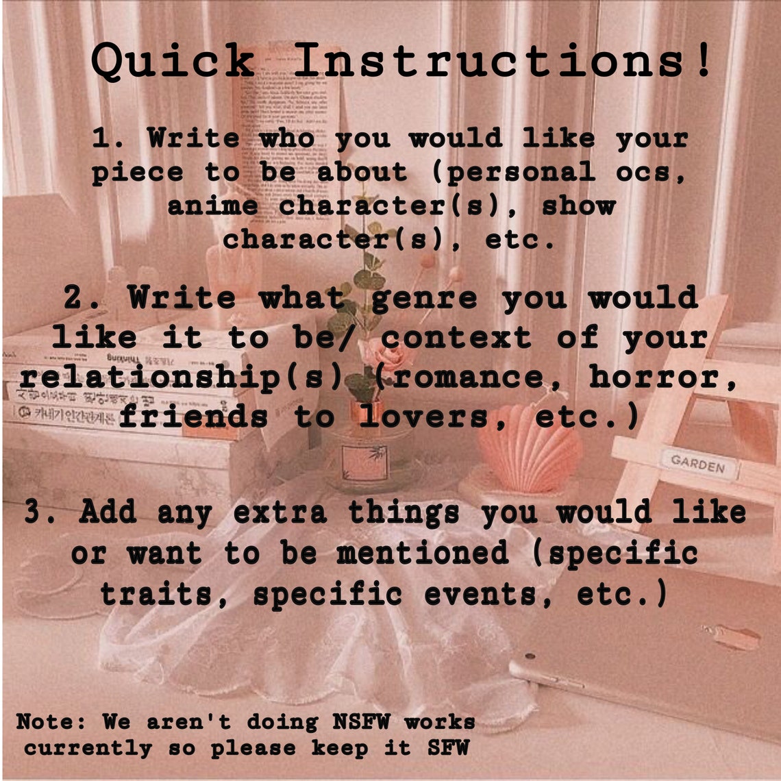 Fanfic/oneshot commission read description Etsy