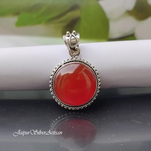 Carnelian Pendant, 925 Sterling Silver Pendant, Handmade Pendant, Women Pendant, Wedding Jewelry, Carnelian Jewelry, Perfect Gift For Her !