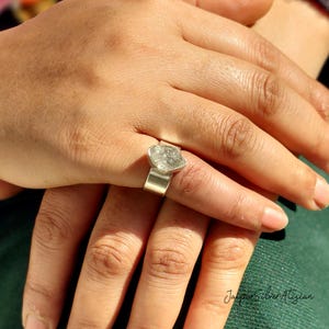 Natural Herkimer Diamond Ring || Silver Women Gift Ring || Raw Herkimer Ring Jewelry || Bohemian Ring || Statement Women Ring || Raw Ring
