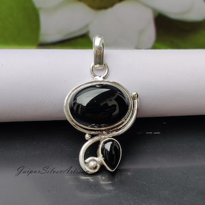 Stunning Black Onyx Pendant, 925 Sterling Silver Necklace, Black Onyx Jewelry, Christmas Pendant, Onyx Jewelry, Women Pendant, Gift For Her