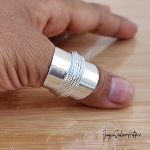 Handmade Sterling Silver Wide Band Ring: Chunky Boho Statement Jewelry ...
