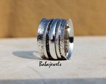 Spinner Ring, Anxiety Ring, Fidget Ring, Boho Ring, Thumb Ring, Worry Ring, 925 Silver Ring, Spinning Ring, Women Ring, Gift For Her , Z4