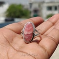 Rhodochrosite Gemstone Ring: Handcrafted 925 Sterling Silver Promise Ring product logo