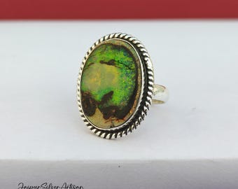 Handmade Monarch Opal Ring: 925 Sterling Silver Promise Ring