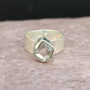 Raw Herkimer Diamond Ring/ Silver Gift Ring/ Handmade Ring/ Women Ring/ Herkimer Ring Jewelry/ Raw Ring/ Gift For Her/ Diamond Ring/ Gifts