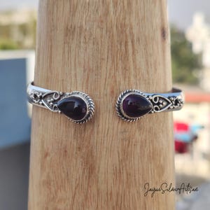 Purple Amethyst Bangle, Silver Cuff Bangle, Women Bangle, Amethyst Jewelry, Amethyst Bracelet, Gift Bangle, Anniversary Gift Jewelry For Mom