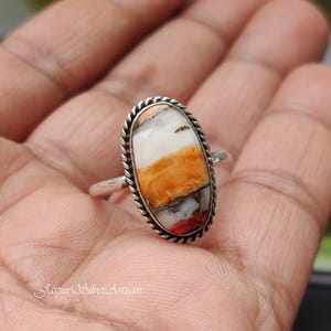 Dainty Silver Ring ~ Oyster Copper Turquoise Ring ~ 925 Silver Ring ~ Oyster Turquoise Jewelry ~ Minimalist Ring ~ Statement Ring For Women