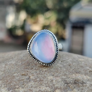 Aurora Opal Ring ~ Aurora Opal Jewelry ~ Statement Gemstone Ring ~ 925 Sterling Silver Jewelry ~ Promise Ring ~ Designer Gift Ring For Women