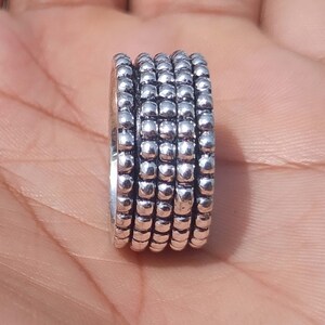 Spinner Ring - Anxiety Ring - Fidget Ring - Boho & hippie Ring - Silver Ring - Worry Ring - Unique Designer Spinning Spin Ring - Gift Ring