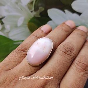 Natural Pink Opal Ring, Dainty Ring, 925 Sterling Silver Ring, Beautiful Handmade Ring, Women Ring, Opal Silver Band Ring, Promise Gift Ring