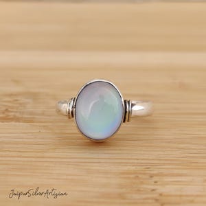 Aurora Opal Ring, 925 Sterling Silver Jewelry, Dainty Opal Gemstone Ring, Handcrafted Ring Jewelry, Everyday Ring, Women Ring, Gift For Her