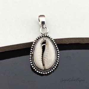 Cowrie Shell Pendant | 925 Silver Pendant | Gemstone Pendant | Cowrie Shell Necklace | Latest Pendant | Gift Pendant | Women&#39;s Day Gift