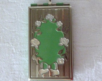RESERVED for A - Do NOT Buy - Rare Art Deco Vashe Powder Compact with Attached Lipstick
