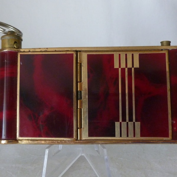 Vintage Musical Kamra / Camera Style Wedge Shaped Compact & Lipstick Case Made in Germany