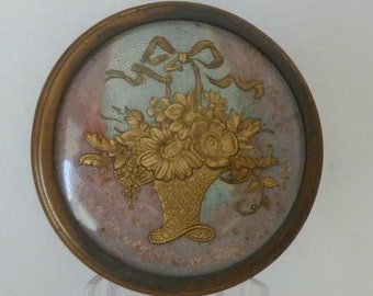 Beautiful Crystal Powdrette Dubarry Compact with Flower Basket