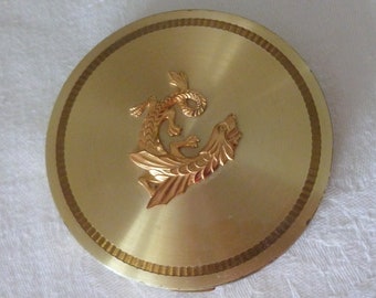 Vintage Vogue Vanities Compact with Chinese Dragon Motif