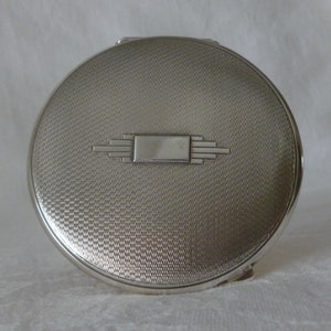 Art Deco Sterling Silver Compact by Turner & Simpson Hallmarked Birmingham 1933