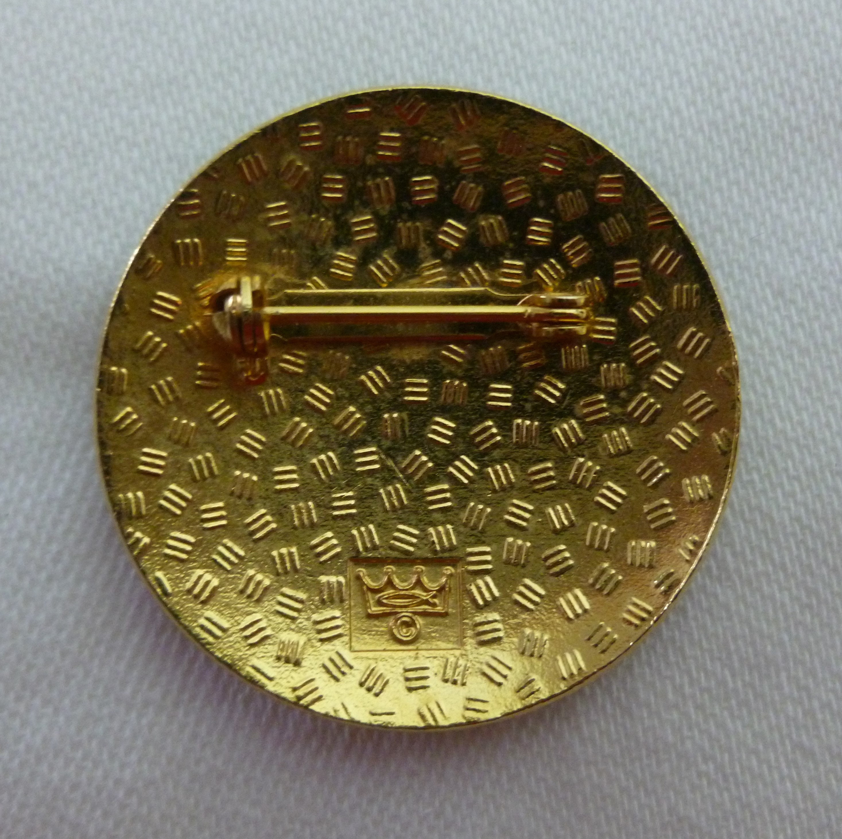 Fish & Crown 14k Gold Plated Cloisonné Brooch Cloisonne Brooch by Fish FW & Co – Bramble & Lily main image 4