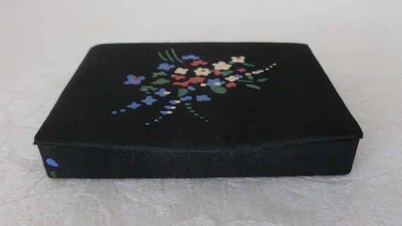 Very Pretty Vintage Fabric Powder Compact with Colour… - Gem