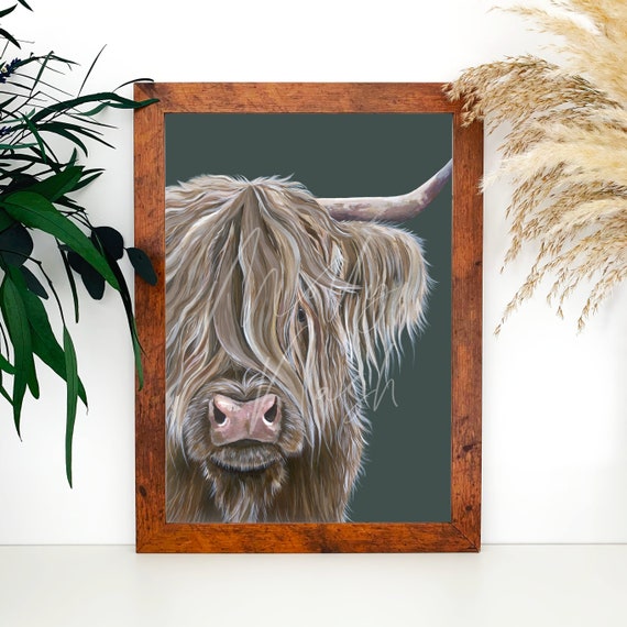 Highland Cow Print | Hand-Painted Farmhouse Art