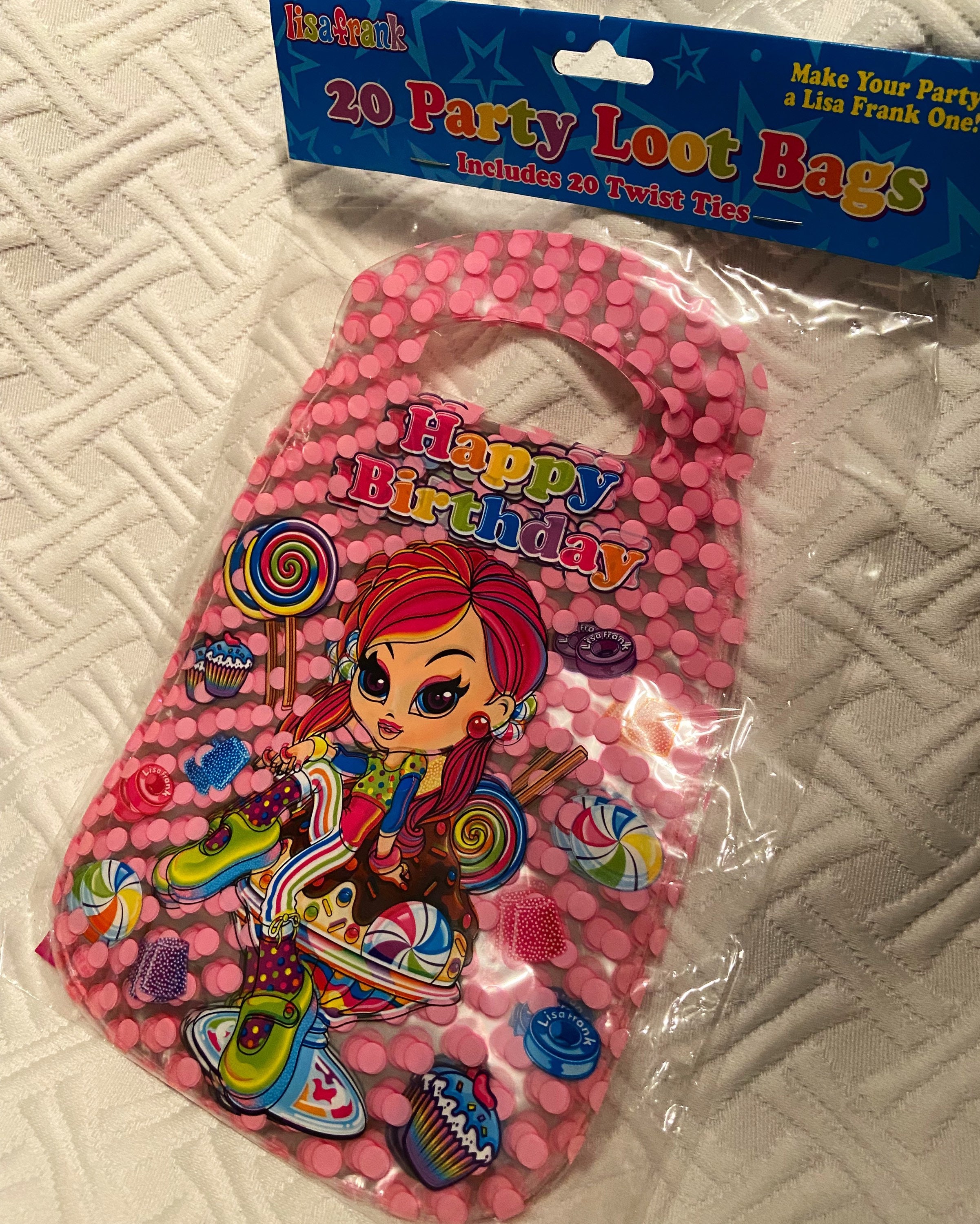 New Rare Vintage Lisa Frank It's A Party Birthday Party Loot  Bags/Invitations