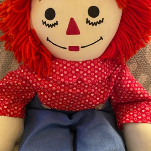 Vintage! Raggedy Andy Doll w/Adorable Hearts Shirt!