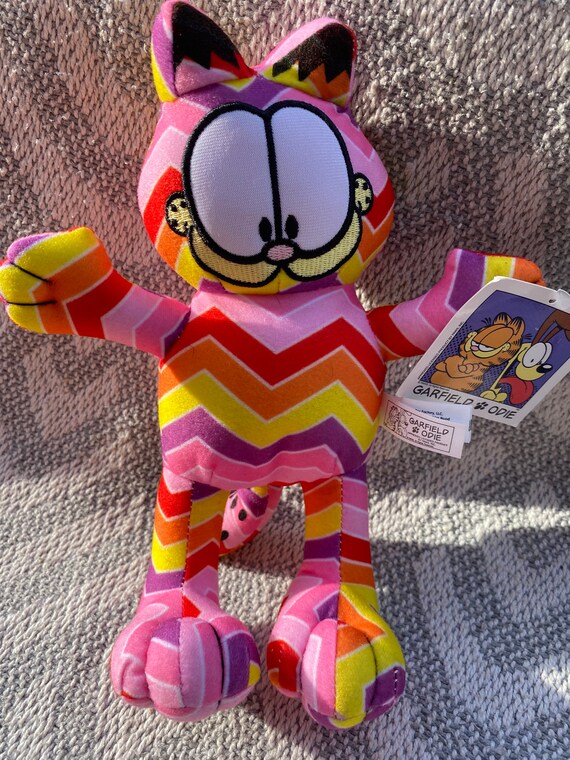 rainbow garfield plush
