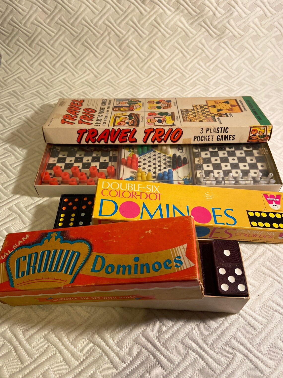 Dominoes Games Mini Travel Gamesvintage Collectible Set Etsy