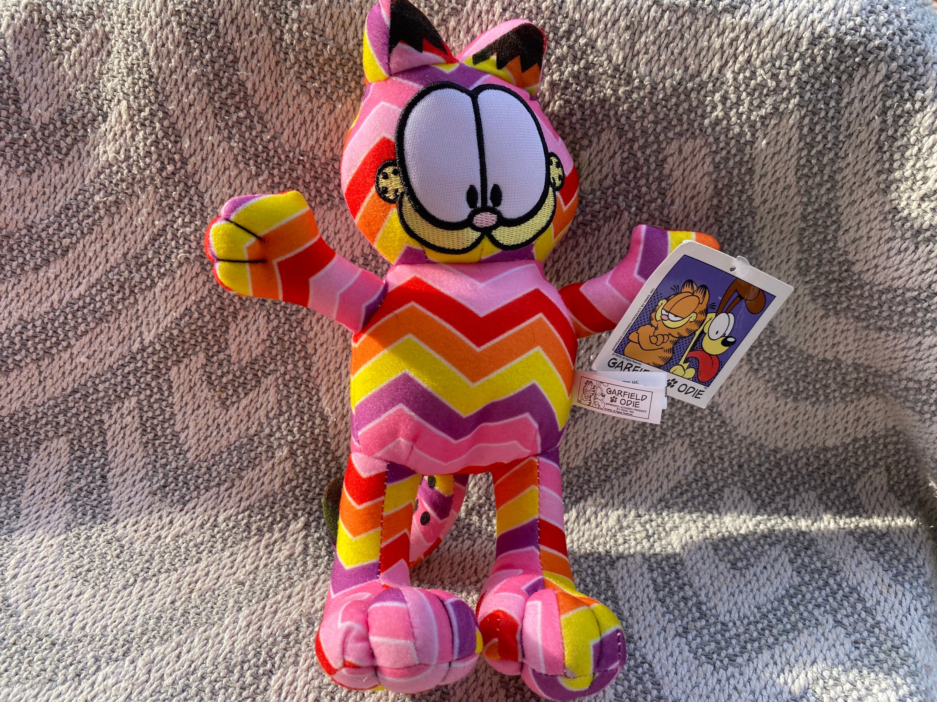 rainbow garfield plush