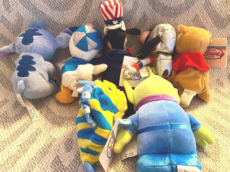 Vintage Disney Plush Collection: Flounder, Pooh, Goofy, Alien, Stitch, Dewey image 7
