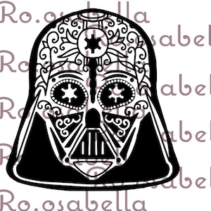 Sugar Skull helmet- Wars star- PNG/SVG compatible with Cricut Design Space