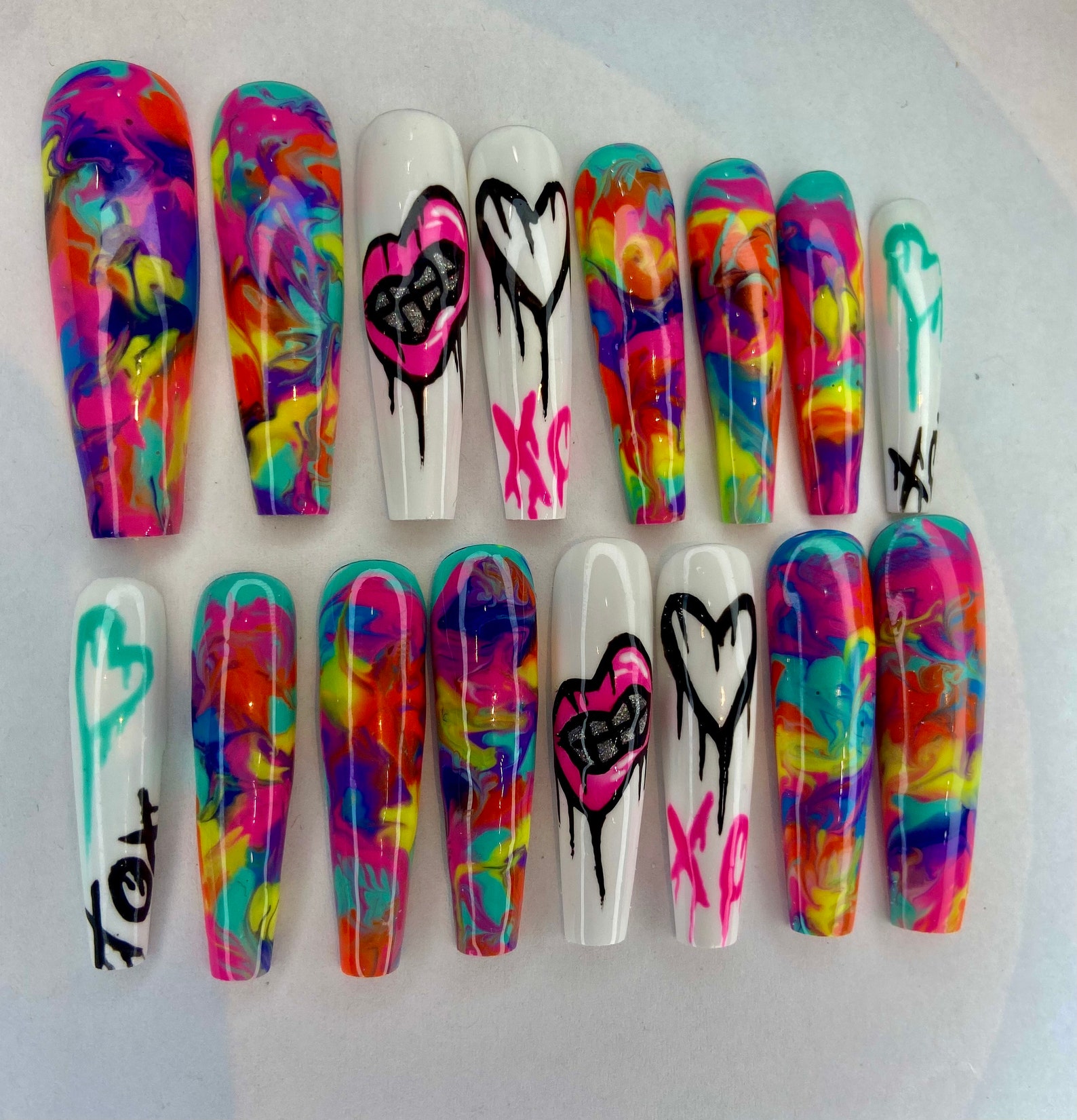 XL Coffin Press On Nails Etsy