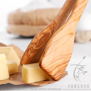 Olive Wood Cheese Tongs | Handmade Cheese Server | Versatile Rustic Tongs for Charcuterie Boards | Appetizer Hostess Gift, Unique Gift