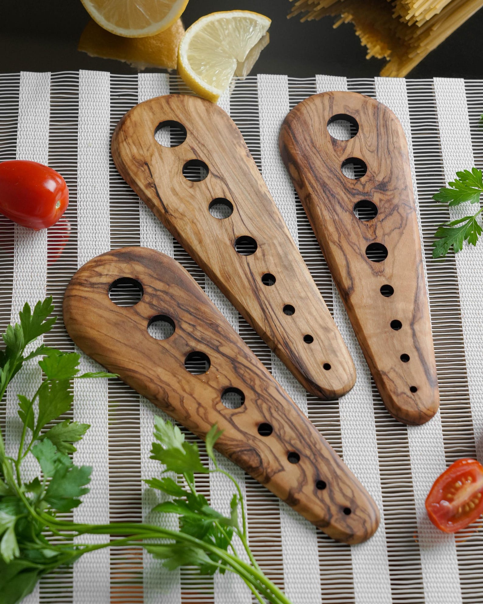 Personalized Olive Wood Herb Stripper | Handmade Kitchen Gadget - of 1