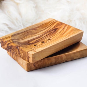 Handmade Olive Wood Soap Dish | Eco-Friendly Wooden Soap Holder | Sustainable Bathroom Decor & Valentine Gift idea