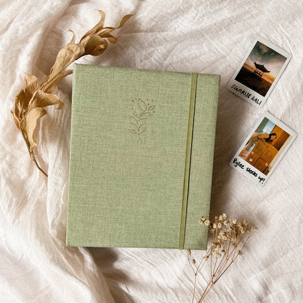 Elegant Polaroid Slip-In Linen Photo Album for 128 Instax Mini Polaroid Photos | Cute Gift Ideas | Wedding Photo Album | Scrapbooking