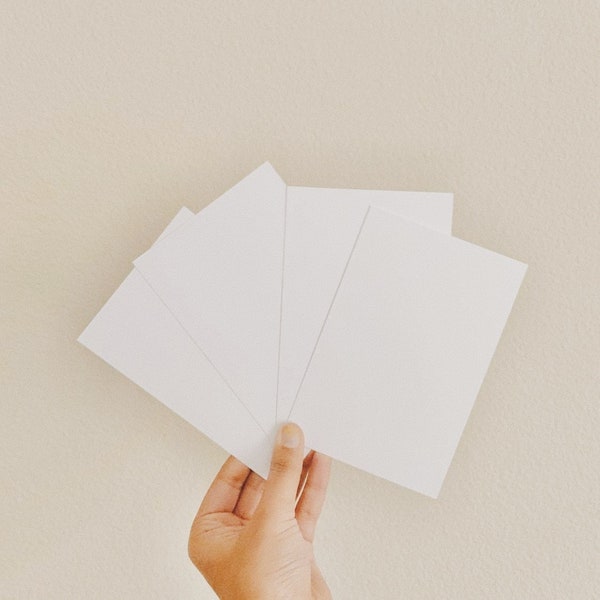 4x6 Thick Blank White Paper Cards Set (14pt) - Pack of 10, 20, 30, or 100