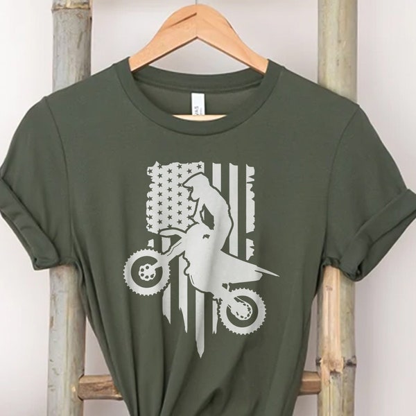 Dirt Bike American flag shirt, motocross shirt, dirt bike gift, motorcycle shirt, gift for dirt bike rider