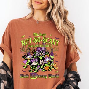 Comfort Color Mickey & Friends Skeleton Pumpkin Tee, Disney Mickey’s Not So Scary Halloween Party T-shirt,WDW Halloween Shirt,Trick or Treat