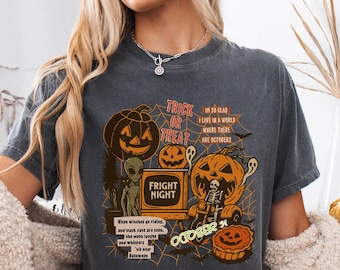 Comfort Color Retro Halloween Shirt,Spooky Season Ghost Pumpkin Tee,Halloween Collage Shirt,Spooky Season Shirt,Halloween Tee,Trick or Treat