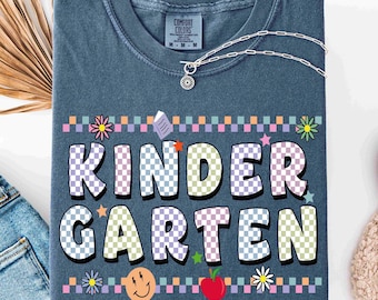 Comfort Color Kindergarten Shirt, Teacher Shirt, Kindergarten Teacher Shirt, Back to School Shirt,Teacher Appreciation Tee,Kinder Crew Shirt
