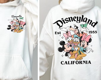 Custom Disneyland California Hoodie, Custom Disneyworld Sweatshirt, Disneyland Est. 1955, Disney Family Hoodie,Mickey and Friends Sweatshirt