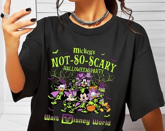 Comfort Color Disney Mickey’s Not So Scary Halloween Party T-shirt, Mickey & Friends Skeleton Pumpkin Tee,WDW Halloween Shirt,Trick or Treat
