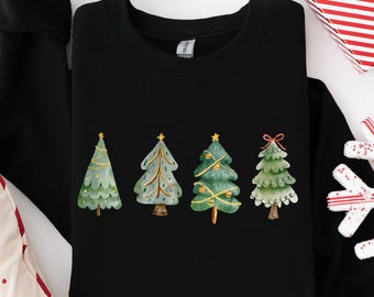 Fancy Christmas tree themed sweatshirt, Winter Holiday Sweatshirt