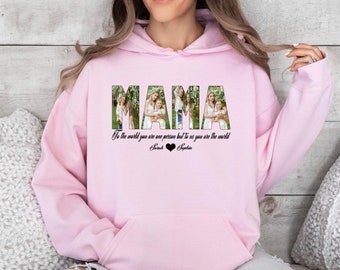Custom Photo Mama Hoodie, Custom Mama Hoodie with Kids Name, Mothers Day Gift, Personalized Mama Hoodie, Custom Mother's Day Hoodie