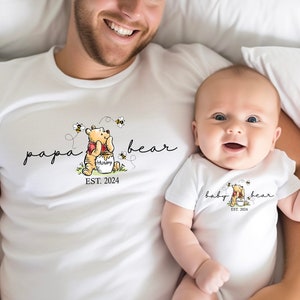 Custom Papa Bear and Baby Bear Shirts, Fathers Day Matching Tees, Daddy and Baby Outfit, Fathers Day Gift, Dad and Baby Shirts, Gift For Dad