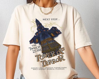 Comfort Color Disney Tower Of Terror Shirt, Disney Rides Shirt, Disneyland Halloween Tee, Twilight Zone Shirt, Hollywood Studios Shirt