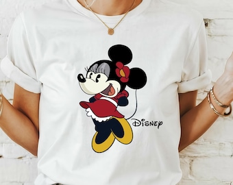 Disney Classic Minnie Mouse Pose Shirt, Disneyland Holiday Vacation Shirt, Disney Retro Shirt, Minnie Shirt, Cute Vintage Portrait T-Shirt